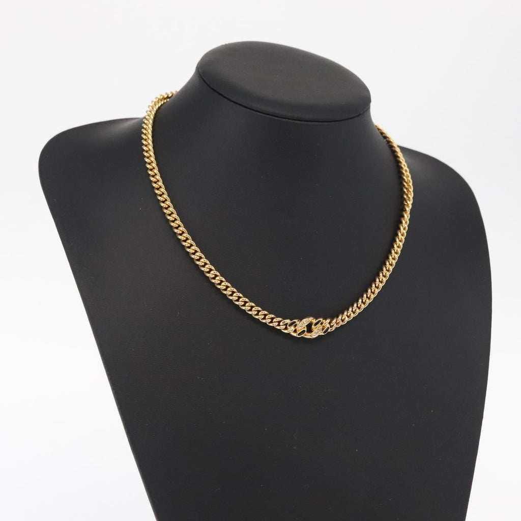 Christian Dior Vintage Cd Pendant Necklace Metal Gold Metal Necklace Jewelry (Pre-Owned)