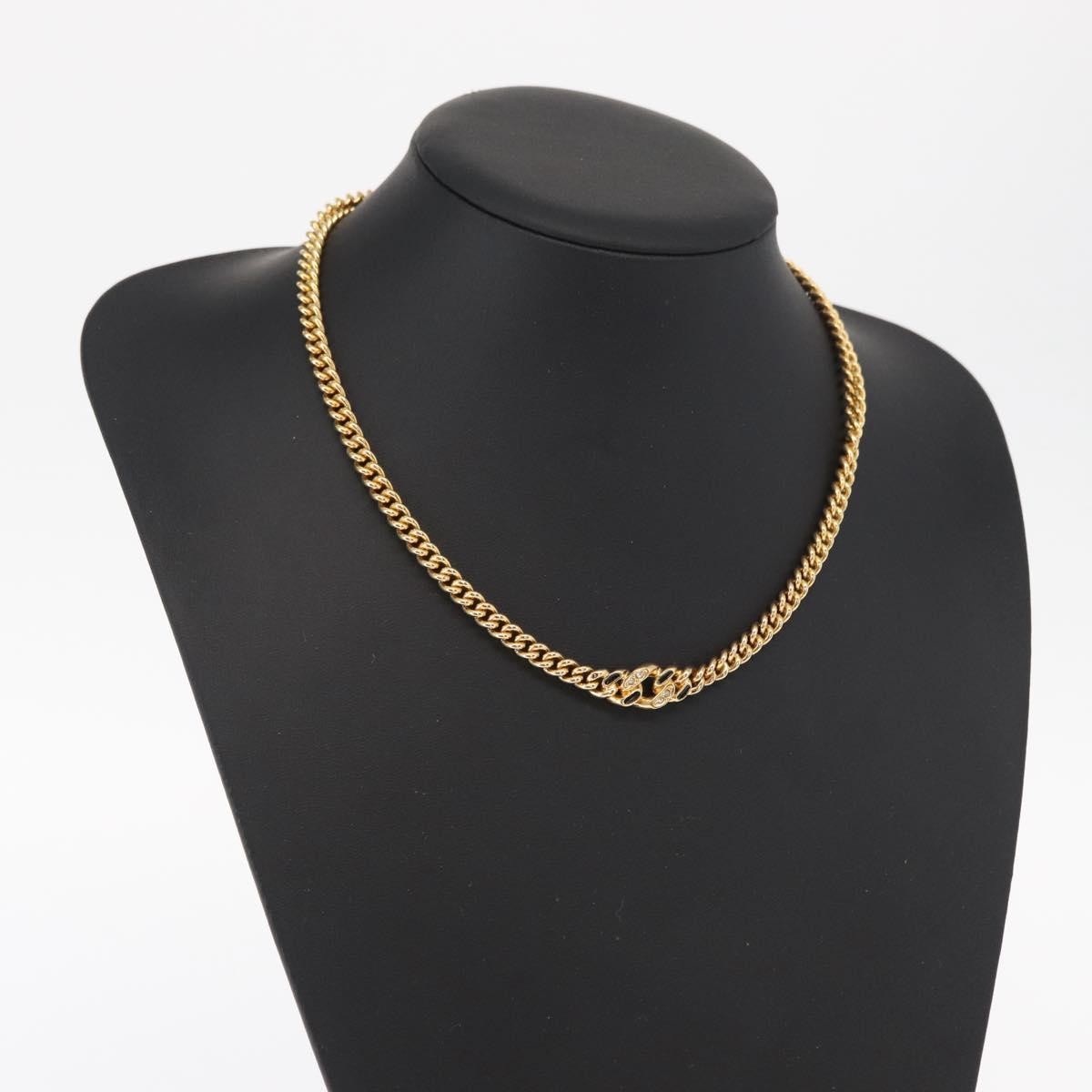 Christian Dior Vintage Cd Pendant Necklace Metal Gold Metal Necklace Jewelry (Pre-Owned)