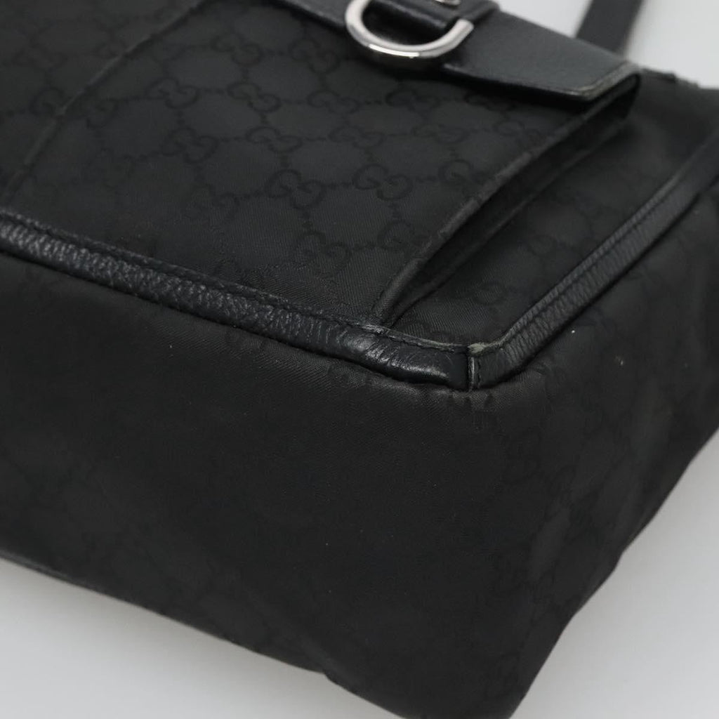 Gucci Abbey Pocket Tote Gg Canvas Black Canvas Tote Bag Bag (Pre-Owned)