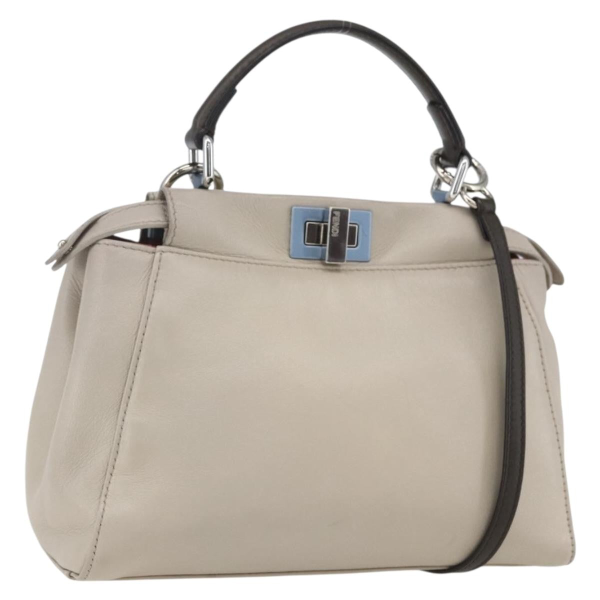 Fendi Peekaboo Bag Leather Beige Leather Handbag