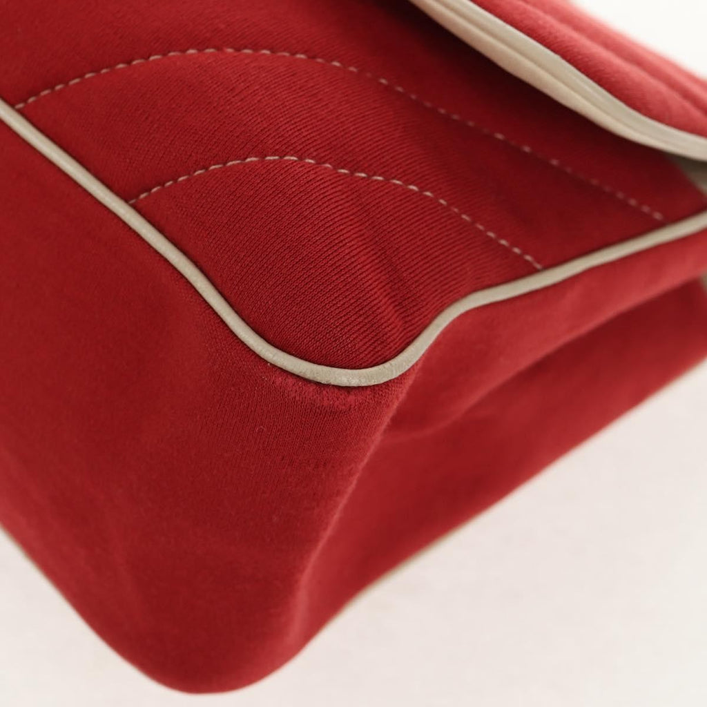 Chanel Leo Lion Flap Bag Chevron Jersey Red Cotton Shoulder Bag Bag