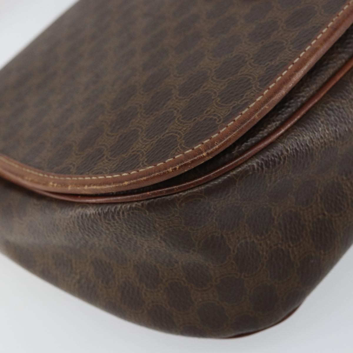 Celine Vintage Macadam Shoulder Bag Canvas And Leather Brown Canvas Shoulder Bag Bag