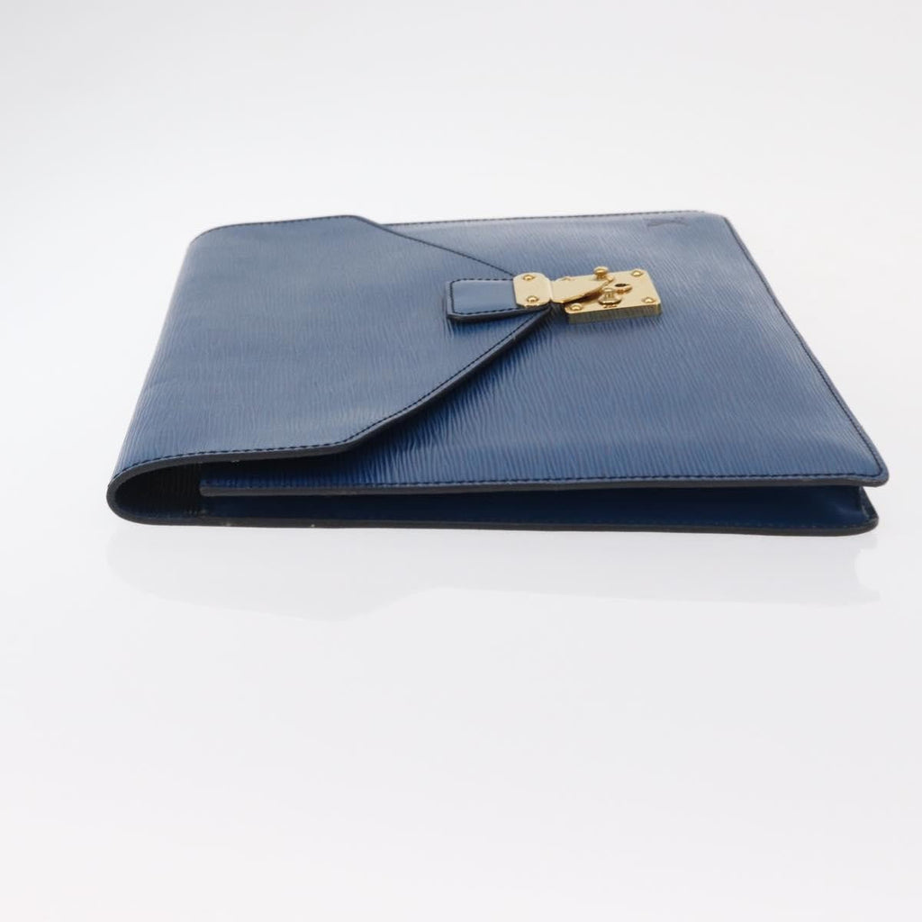 Louis Vuitton Porte-Documents Senateur Bag Epi Leather Blue Leather Clutche & Pouche Bag