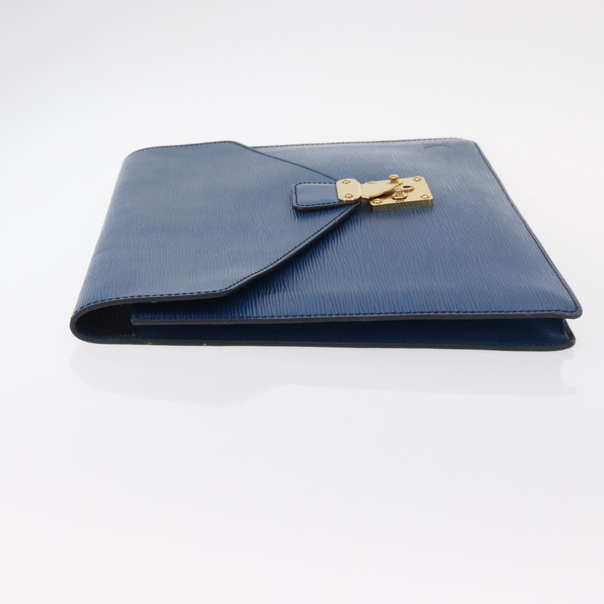 Louis Vuitton Porte-Documents Senateur Bag Epi Leather Blue Leather Clutche & Pouche Bag