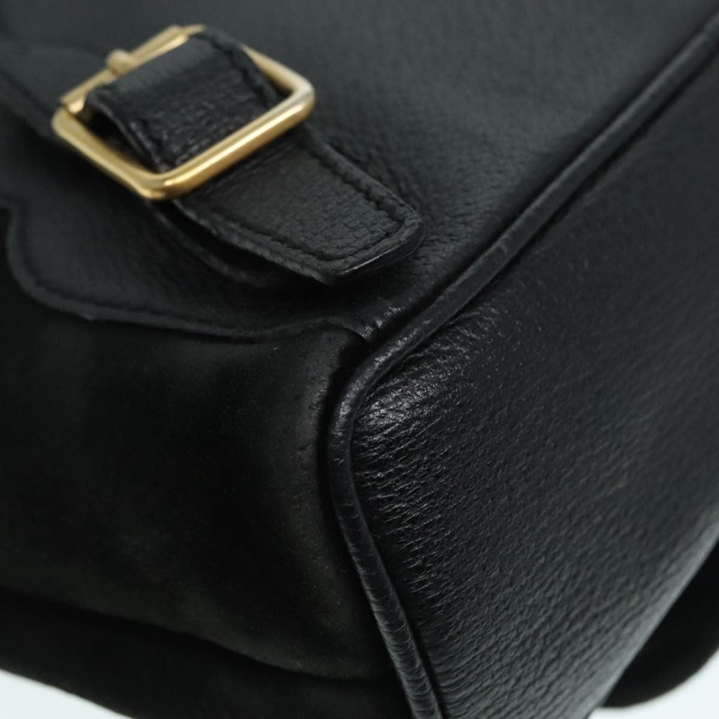 Gucci Gucci Bamboo Backpack Daim Black Suede Backpack Bag (Pre-Owned)