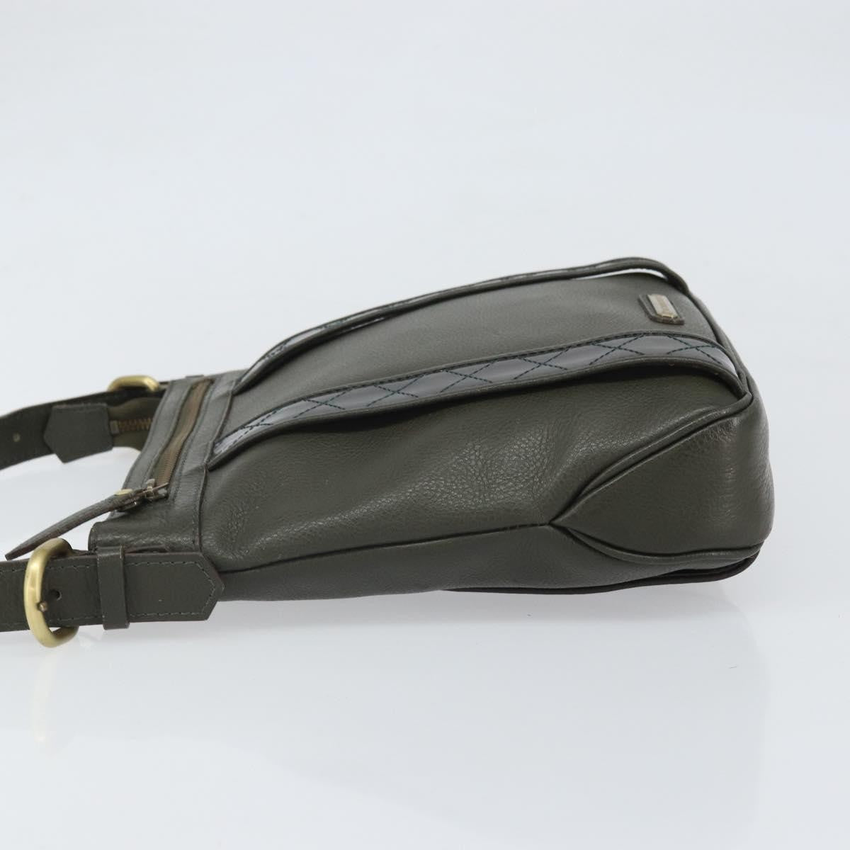Burberry Vintage Shoulder Bag Leather Khaki Leather Shoulder Bag