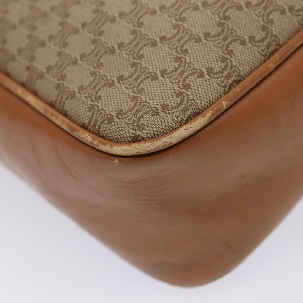Celine Vintage Macadam Shoulder Bag Canvas And Leather Beige Canvas Shoulder Bag Bag