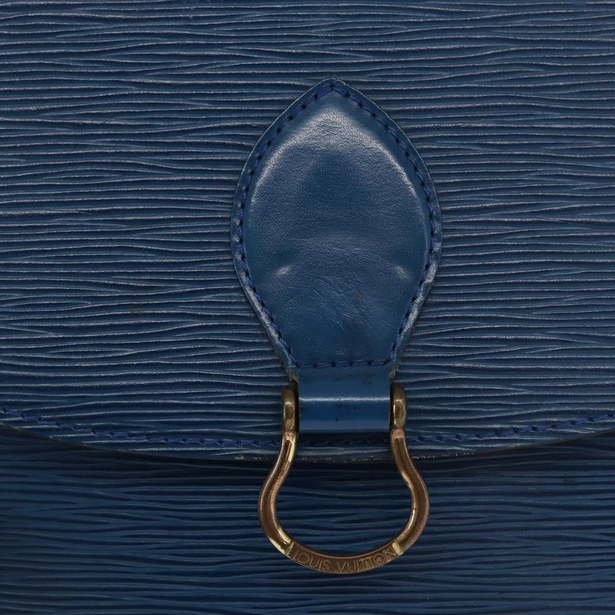 Louis Vuitton Saint Cloud Handbag Epi Leather Blue Leather Shoulder Bag