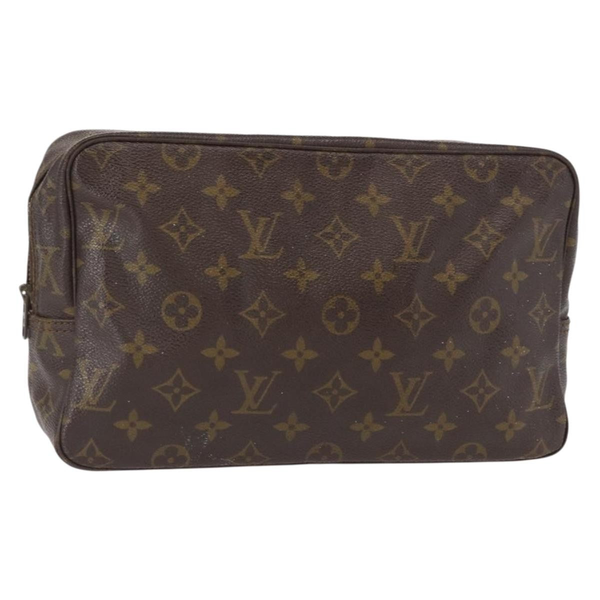 Louis Vuitton Trousse Toiletry Pouch Monogram Canvas Brown Canvas Toiletry Case Accessory