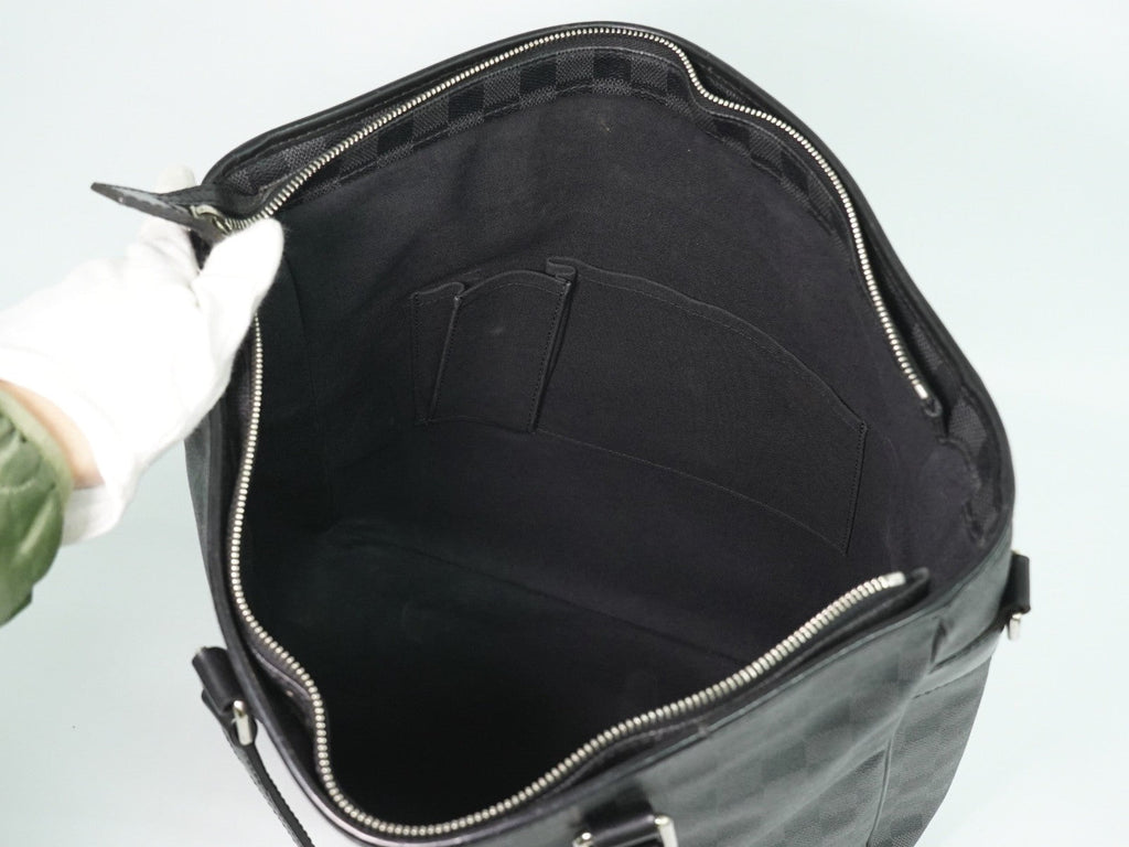 Louis Vuitton Tadao Handbag Damier Graphite Black Canvas Tote Bag