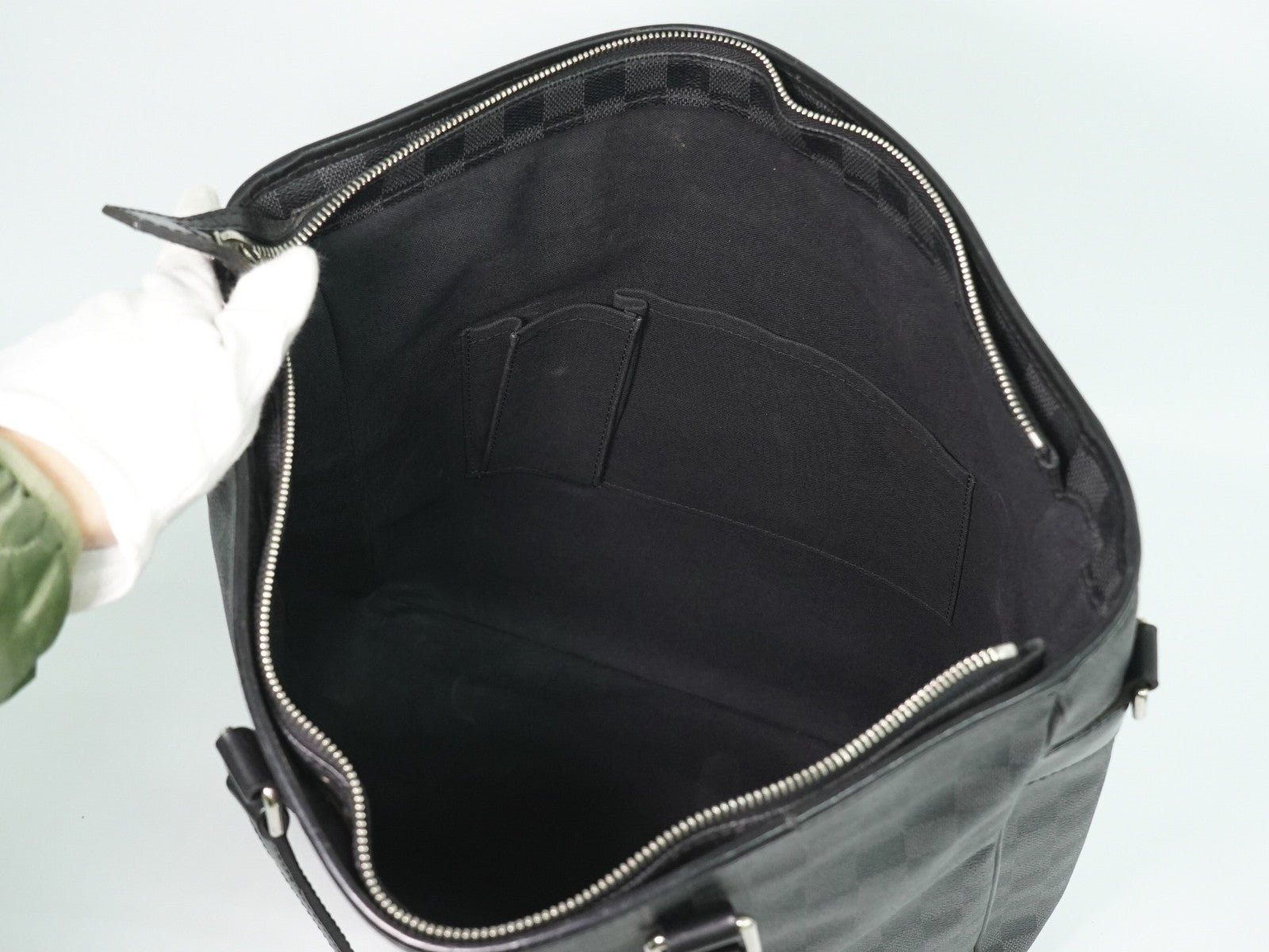 Louis Vuitton Tadao Handbag Damier Graphite Black Canvas Tote Bag