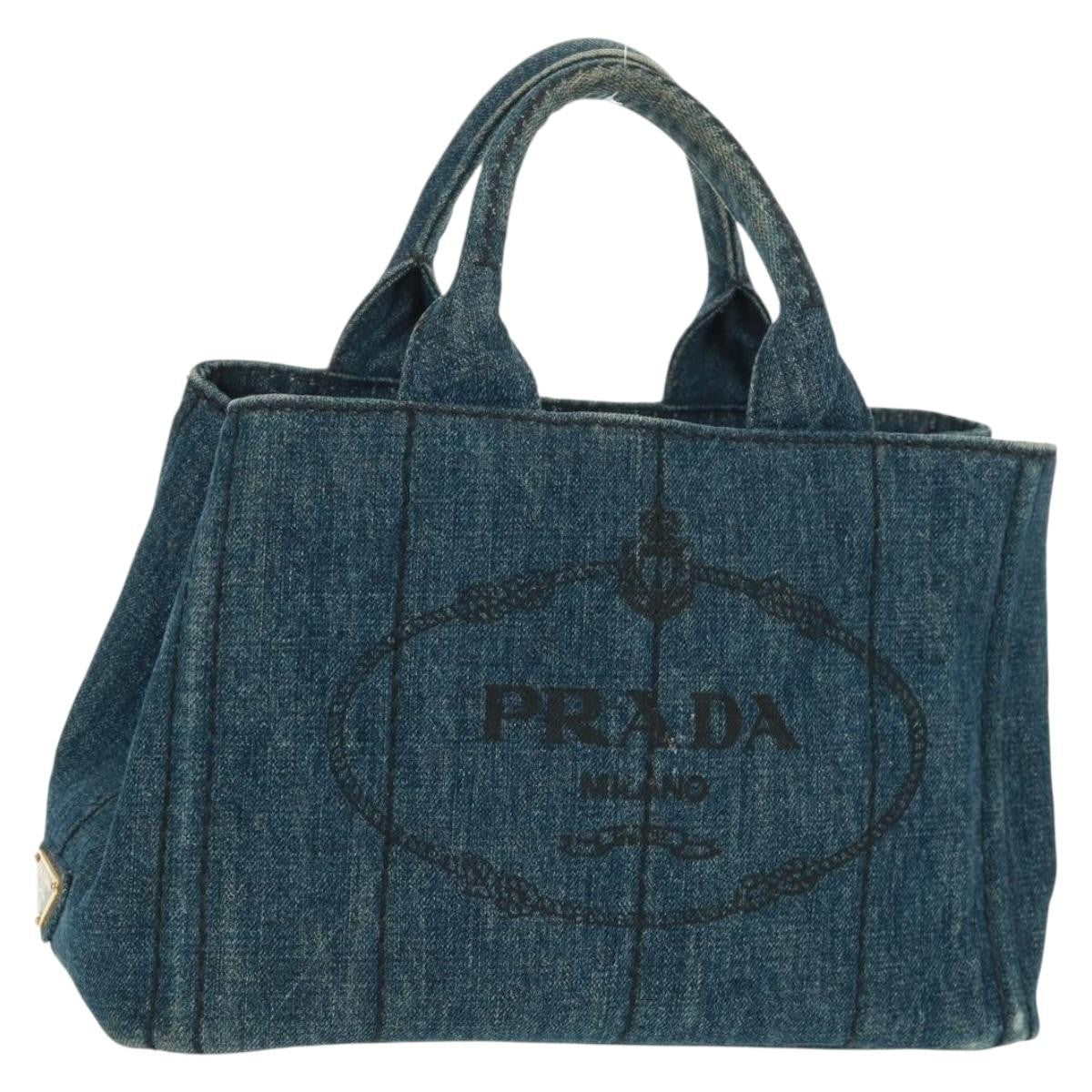 Prada Canapa Tote Denim Blue Denim_Jeans Tote Bag Bag