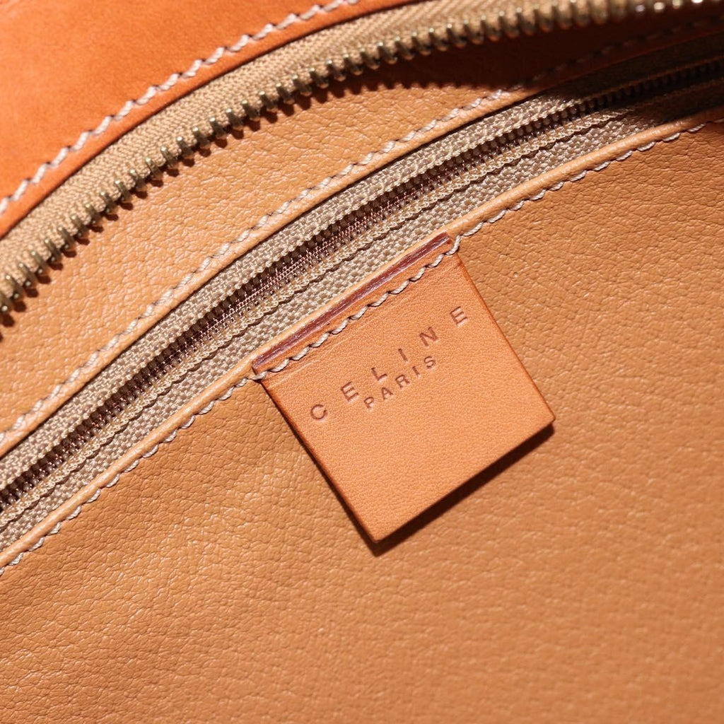 Celine Vintage Macadam Tote Bag Canvas And Leather Brown Canvas Tote Bag Bag