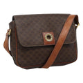 Celine Vintage Macadam Shoulder Bag Canvas Brown Canvas Shoulder Bag Bag