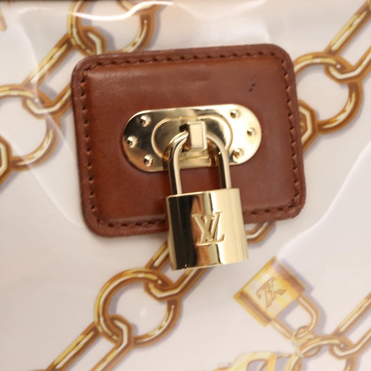 Louis Vuitton Charms Cabas Pvc Over Printed Silk Brown Canvas Handbag