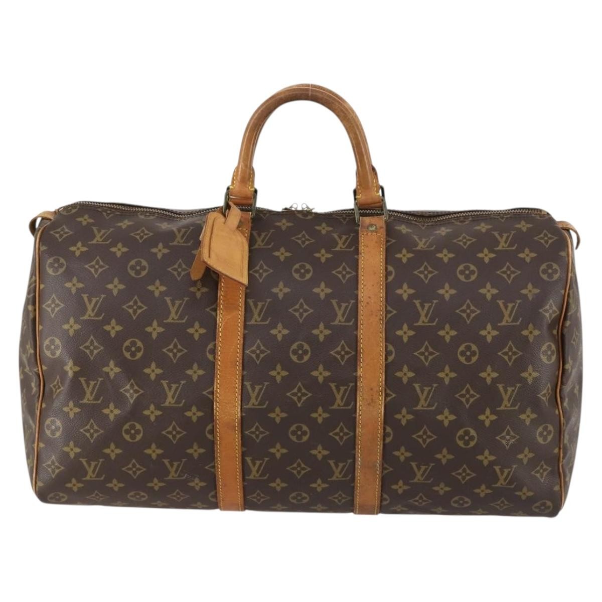 Louis Vuitton Keepall Bag Monogram Canvas Brown Canvas Travel Bag