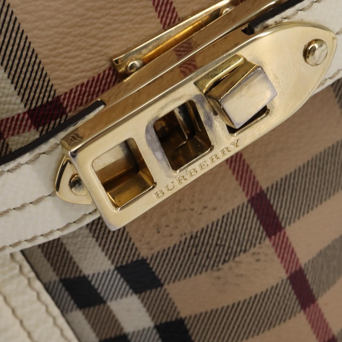 Burberry Minford Satchel Haymarket Coated Canvas Beige Canvas Tote Bag