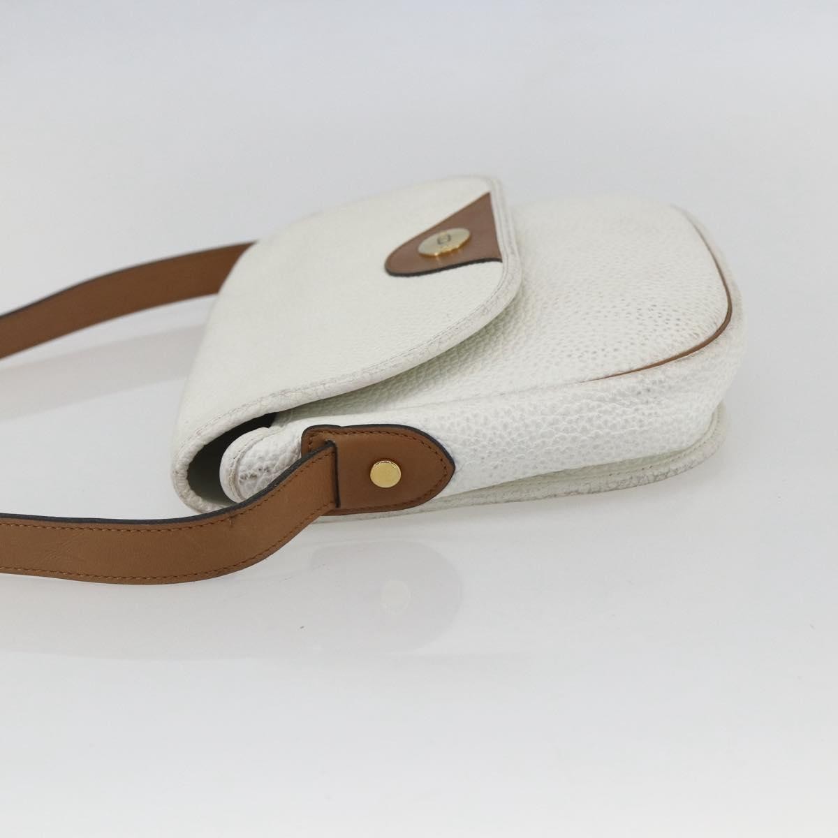 Christian Dior Vintage Shoulder Bag Leather White Leather Shoulder Bag Bag (Pre-Owned)