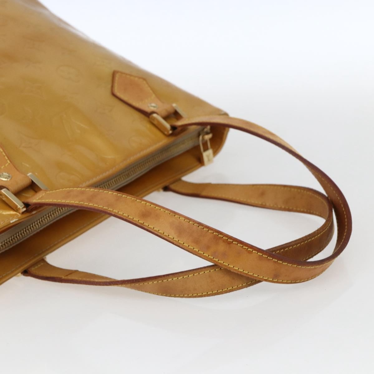 Louis Vuitton Houston Handbag Monogram Vernis Beige Patent_Leather Tote Bag
