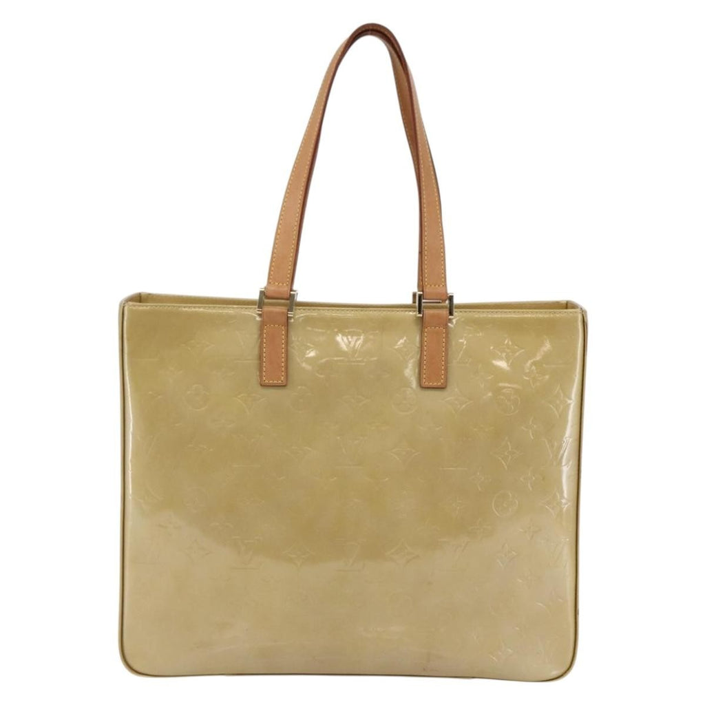 Louis Vuitton Columbus Handbag Monogram Vernis Beige Patent_Leather Tote Bag