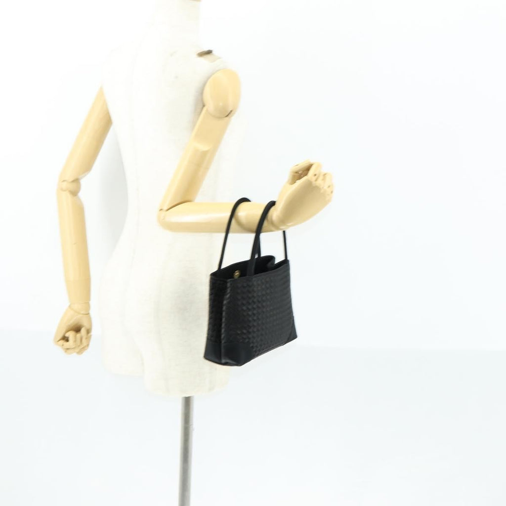 Bottega Veneta Intrecciato Handbag Satin Black Satin Handbag