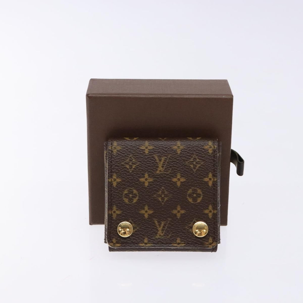 Louis Vuitton Case Jewelry Box Canvas Brown Canvas Wallets Accessory