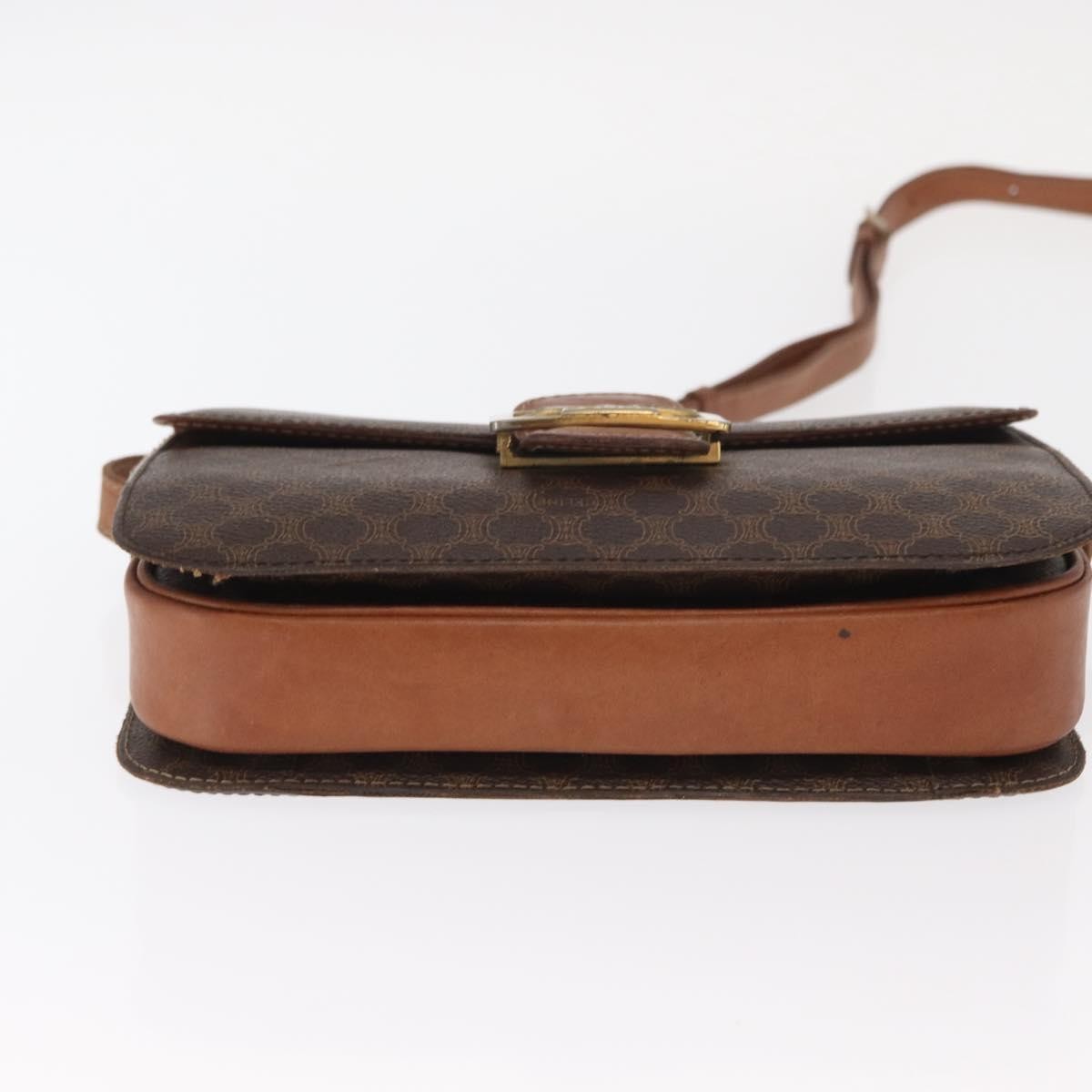 Celine Vintage Horse Carriage Macadam Shoulder Bag Canvas Brown Pvc Shoulder Bag Bag