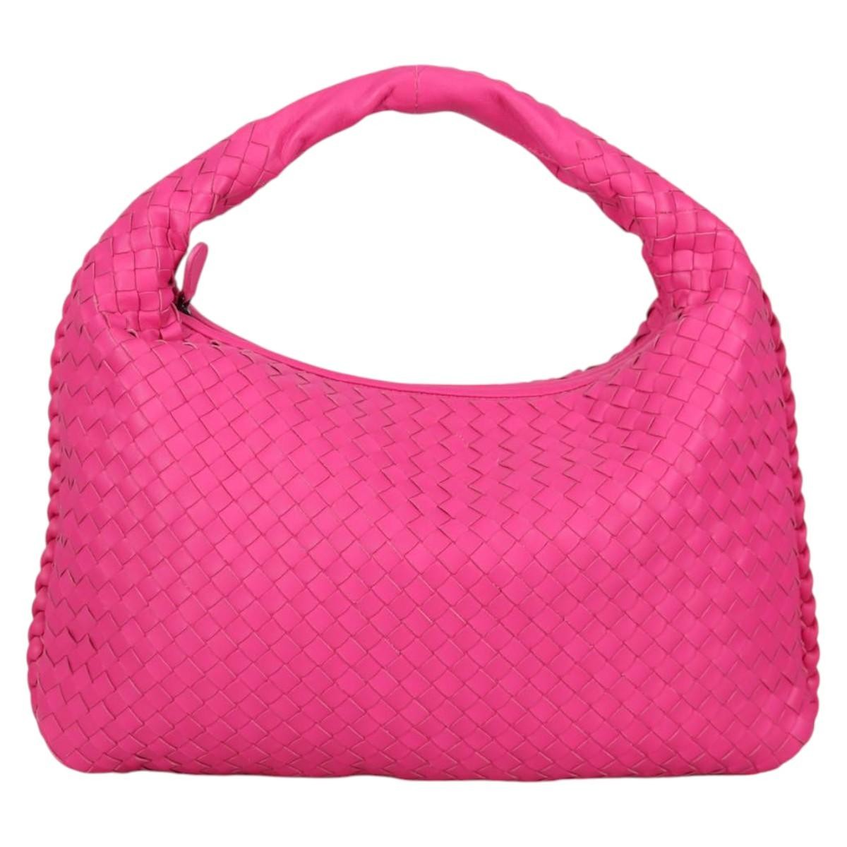 Bottega Veneta Veneta Hobo Intrecciato Nappa Pink Leather Bag