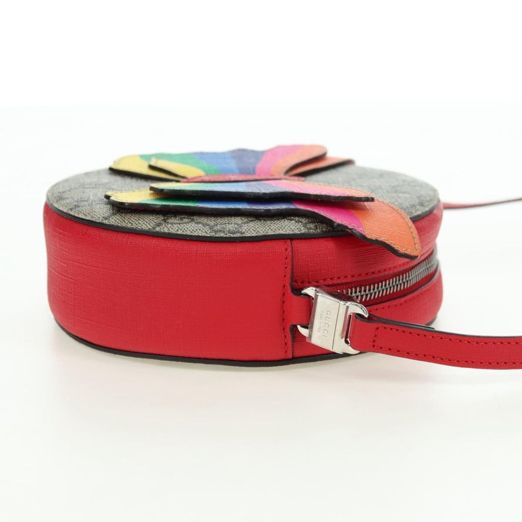Gucci Kids Gg Supreme Rainbow Butterfly Shoulder Bag Gg Canvas Beige Pvc Shoulder Bag Bag (Pre-Owned)