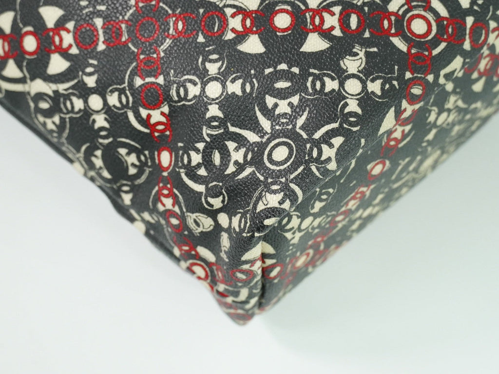 Chanel Optic Coco Tote Printed Coated Canvas With Caviar Multicolour Canvas Tote Bag Bag