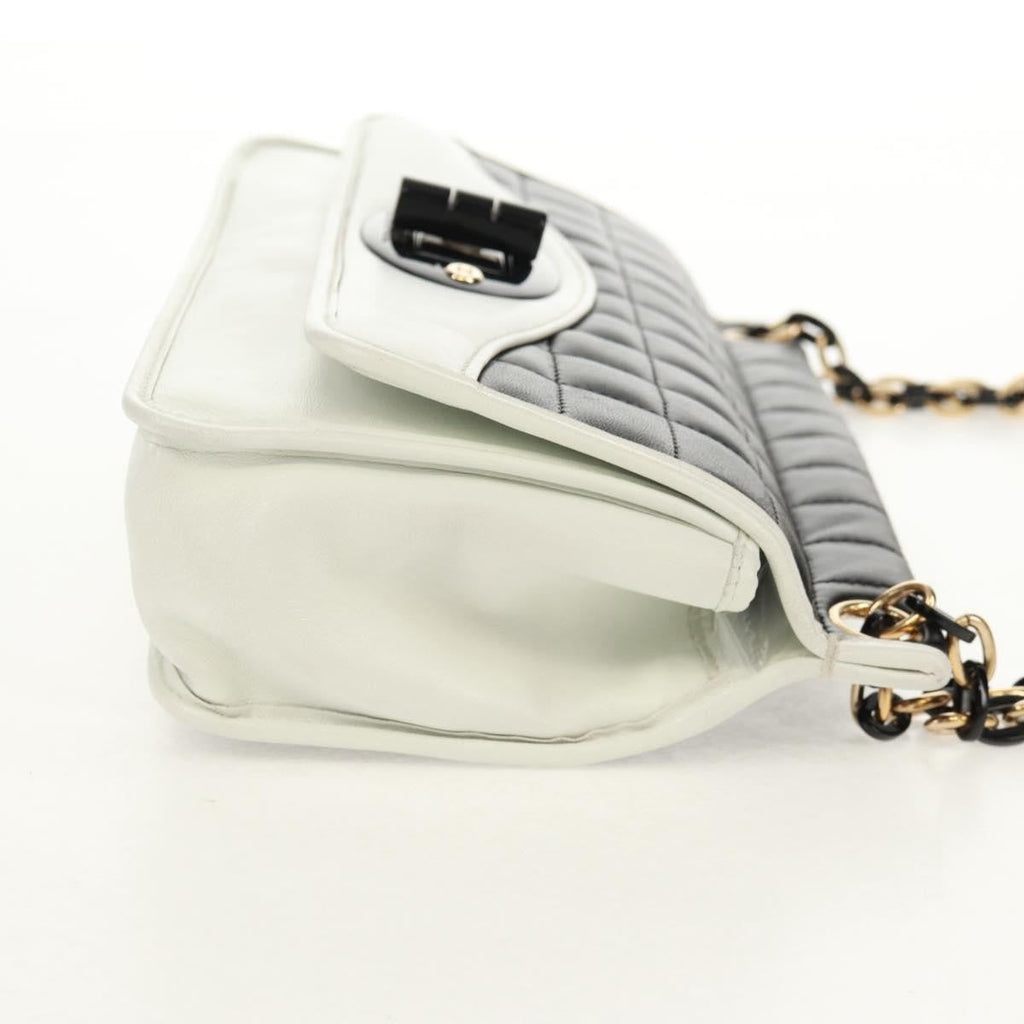 Chanel Chocolate Bar Mademoiselle Shoulder Bag Quilted Lambskin Black Leather Shoulder Bag Bag