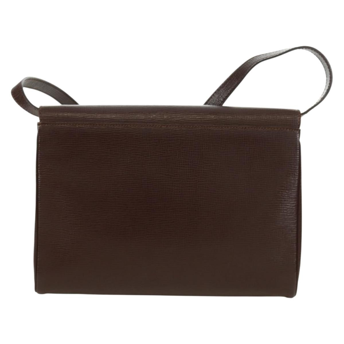 Celine Circle Logo Shoulder Bag Leather Brown Leather Shoulder Bag Bag