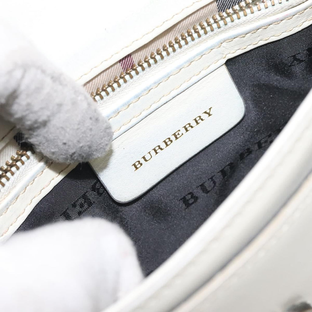 Burberry Flap Shoulder Bag Leather White Leather Shoulder Bag