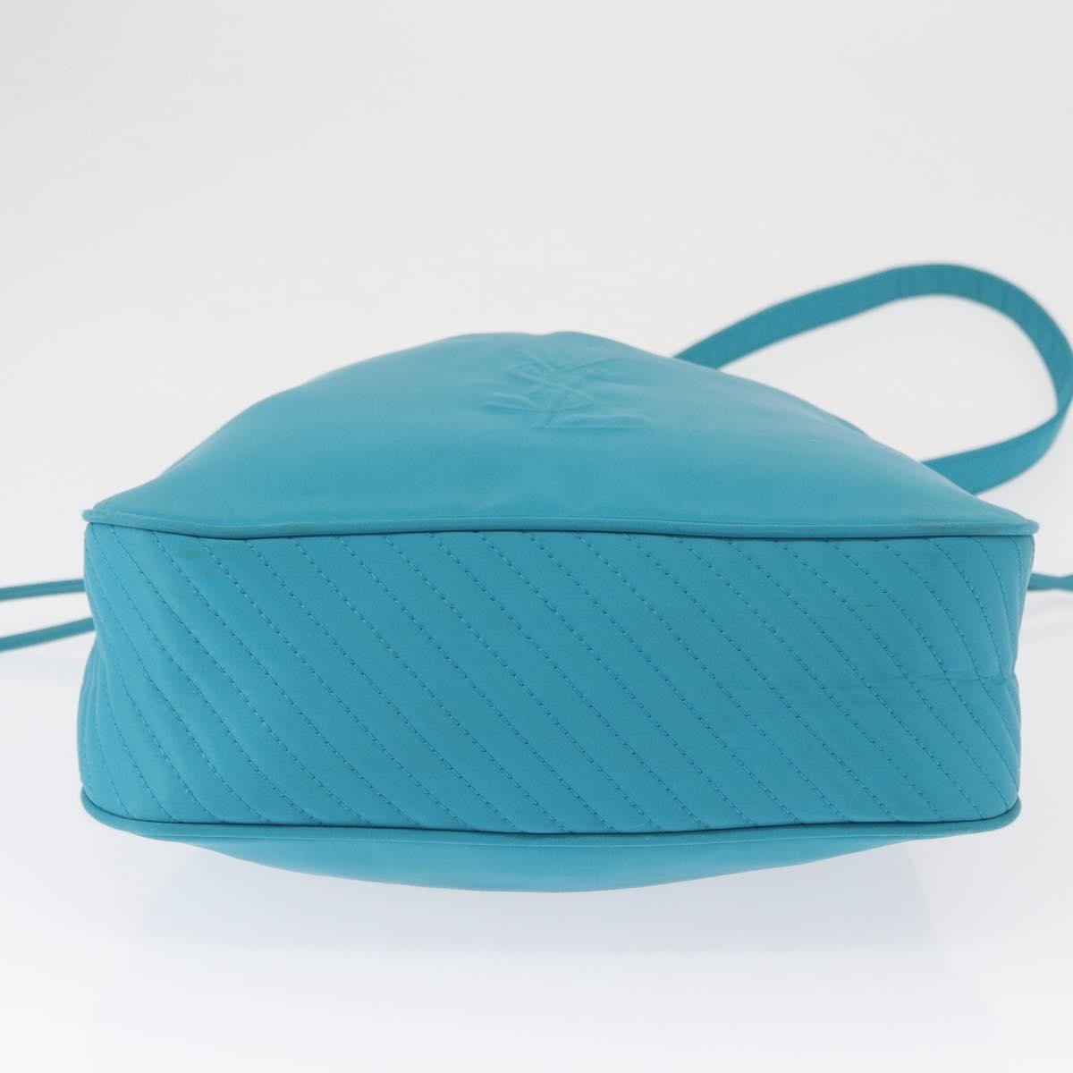 Saint Laurent Vintage Shoulder Bag Nylon Turquoise Nylon Shoulder Bag Bag (Pre-Owned)