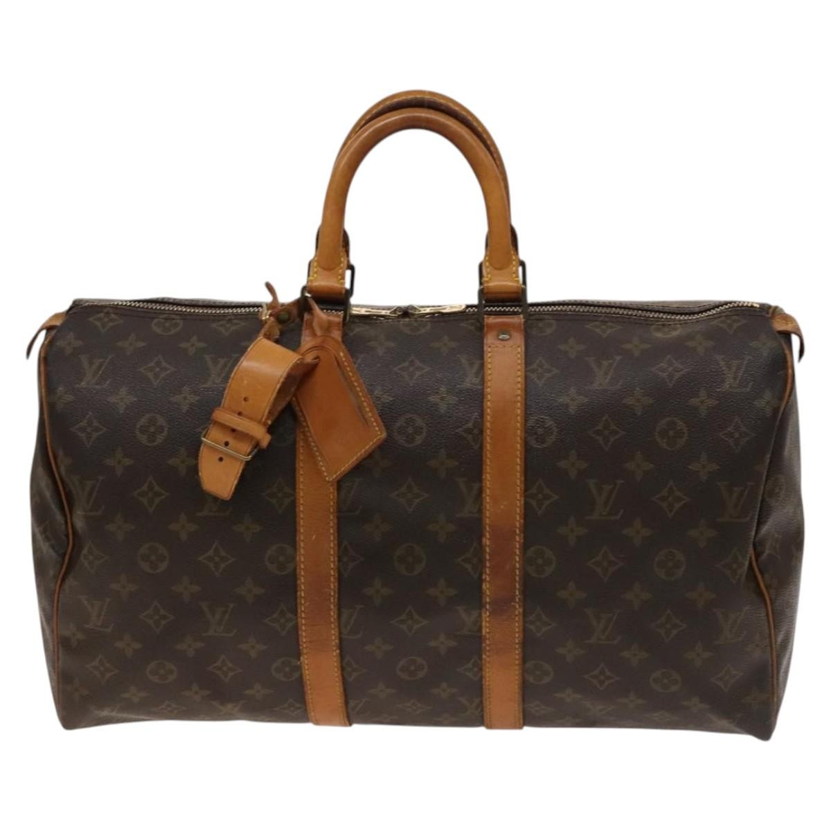 Louis Vuitton Keepall Bag Monogram Canvas Brown Canvas Travel Bag