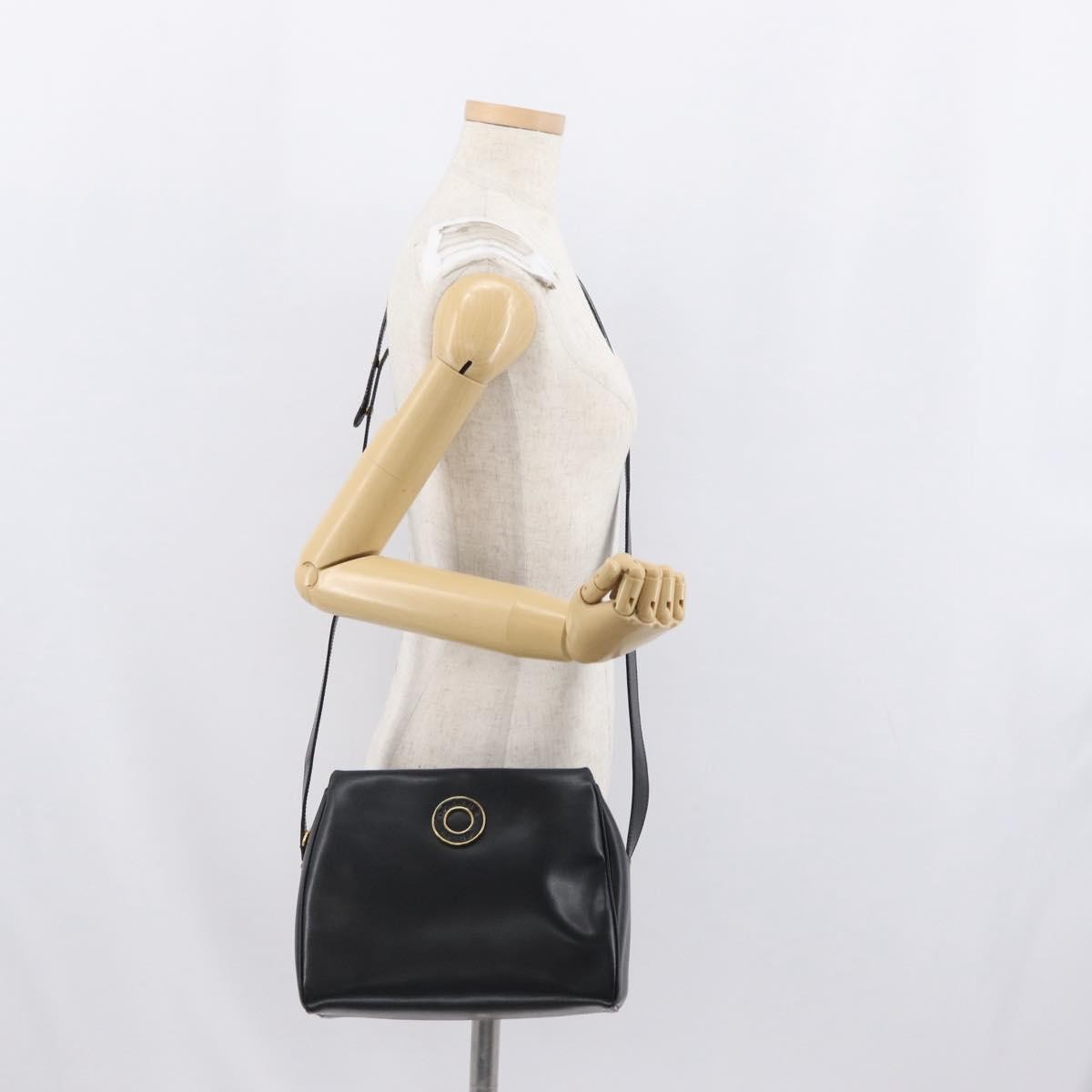 Celine Circle Logo Shoulder Bag Leather Black Leather Shoulder Bag Bag