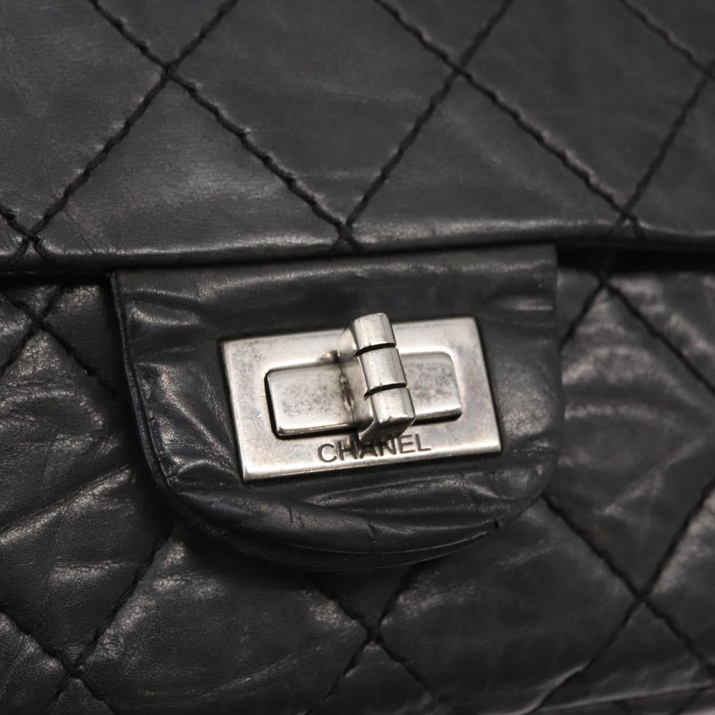 Chanel Reissue 2.55 Flap Bag Quilted Aged Calfskin Black Leather Shoulder Bag Bag