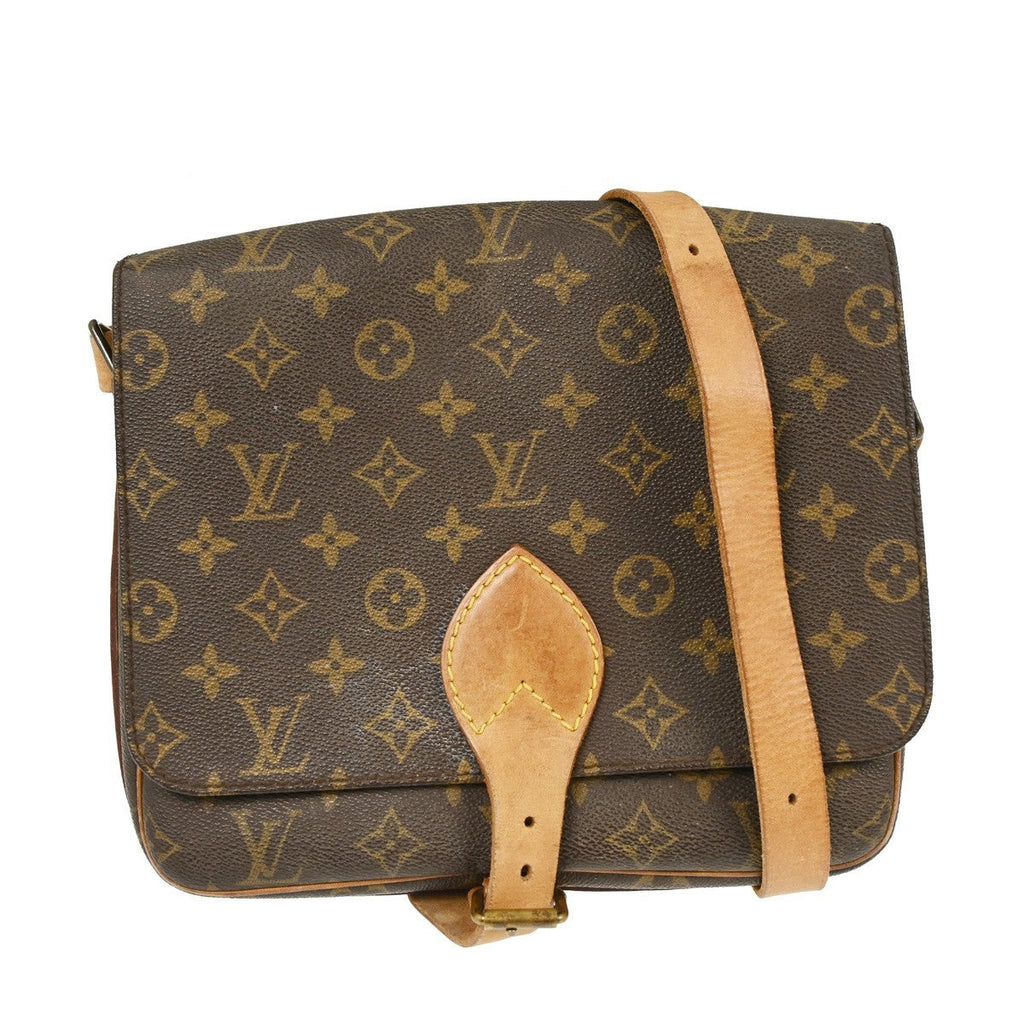 Louis Vuitton Cartouchiere Handbag Monogram Canvas Brown Canvas Shoulder Bag