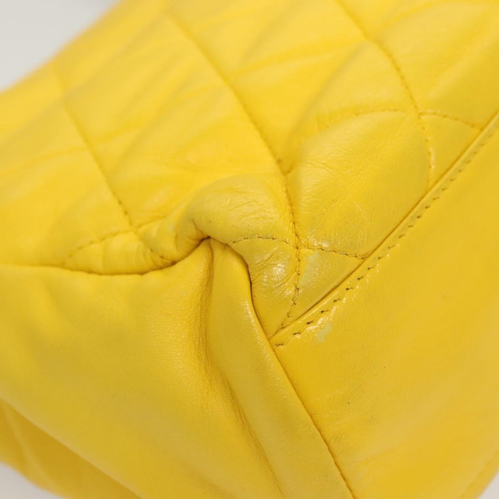 Chanel Two Tone Mademoiselle Lock Flap Bag Quilted Lambskin Yellow Leather Shoulder Bag Bag
