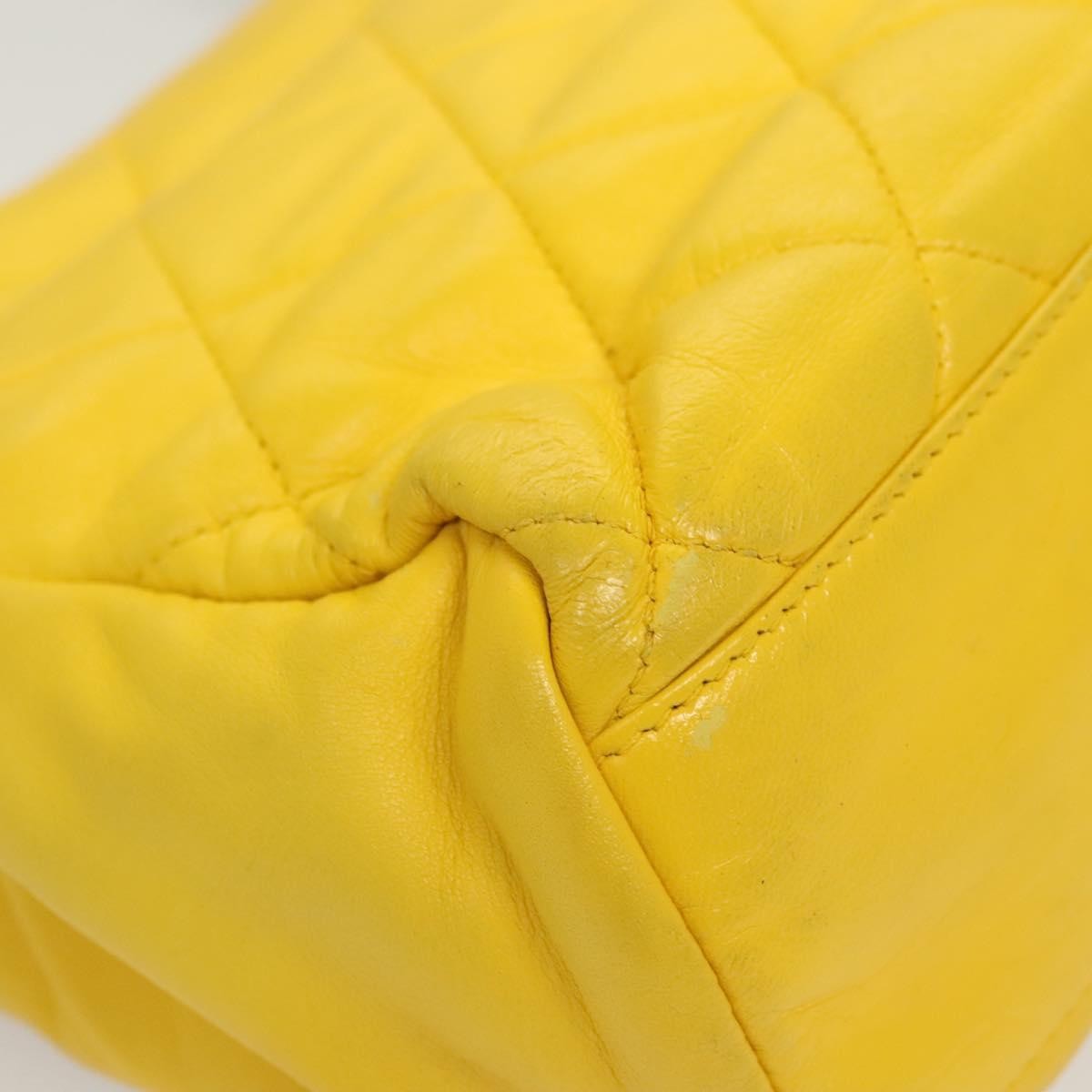 Chanel Two Tone Mademoiselle Lock Flap Bag Quilted Lambskin Yellow Leather Shoulder Bag Bag