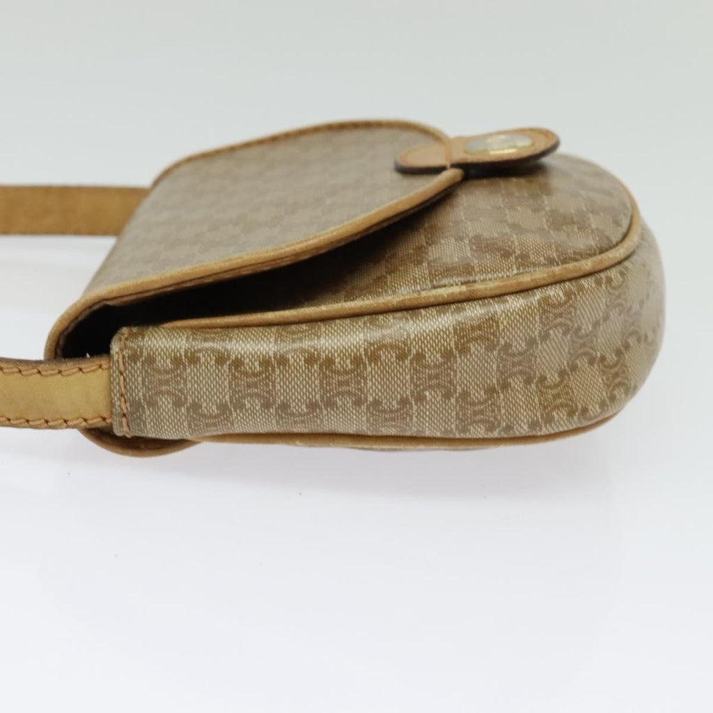 Celine Vintage Macadam Shoulder Bag Macadam Canva  Vinyl Beige Pvc Bag