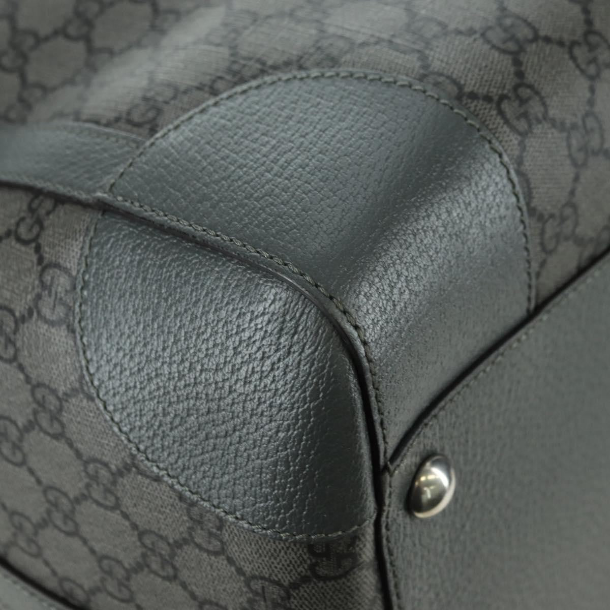 Gucci Web Trim Weekend Duffle Bag Gg Coated Canvas Gray Pvc Handbag (Pre-Owned)