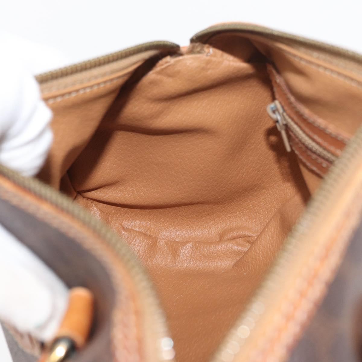 Celine Vintage Macadam Shoulder Bag Canvas And Leather Brown Canvas Shoulder Bag Bag