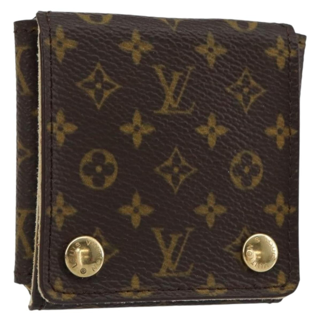 Louis Vuitton Case Jewelry Box Canvas Brown Canvas Wallets Accessory