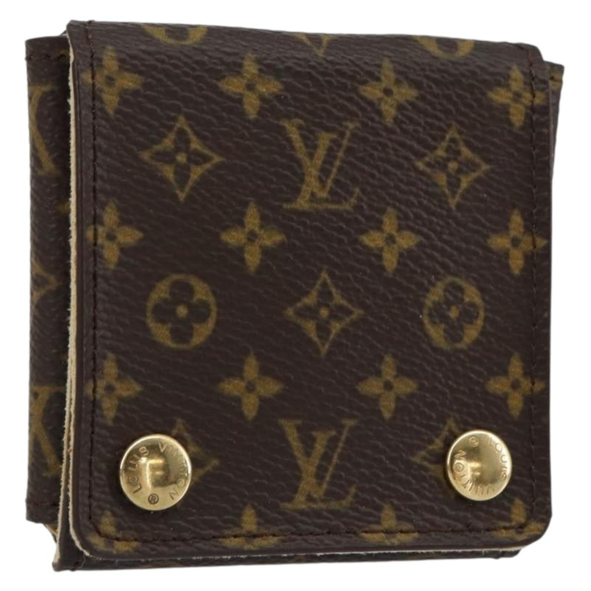 Louis Vuitton Case Jewelry Box Canvas Brown Canvas Wallets Accessory