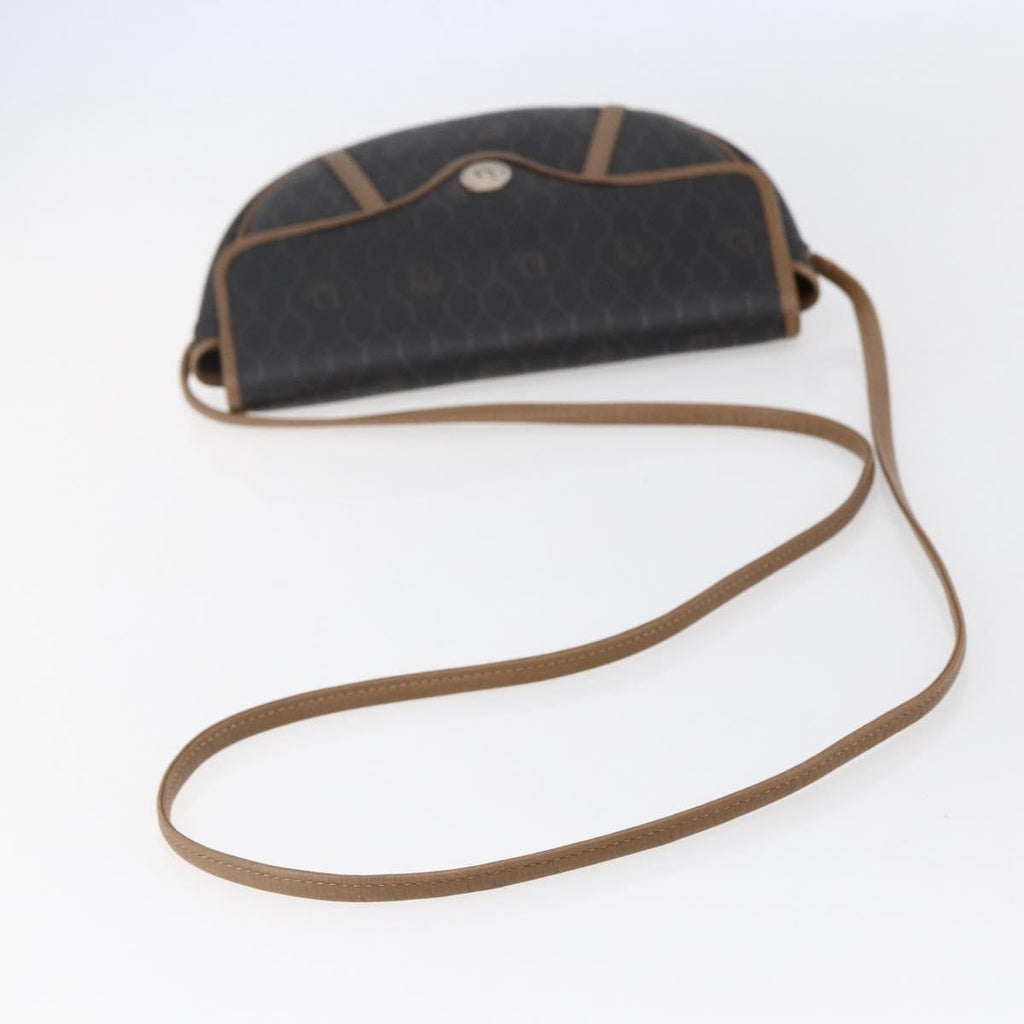 Christian Dior Vintage Honeycomb Flap Crossbody Bag Canvas And Leather Black Canvas Shoulder Bag Bag (Pre-Owned)