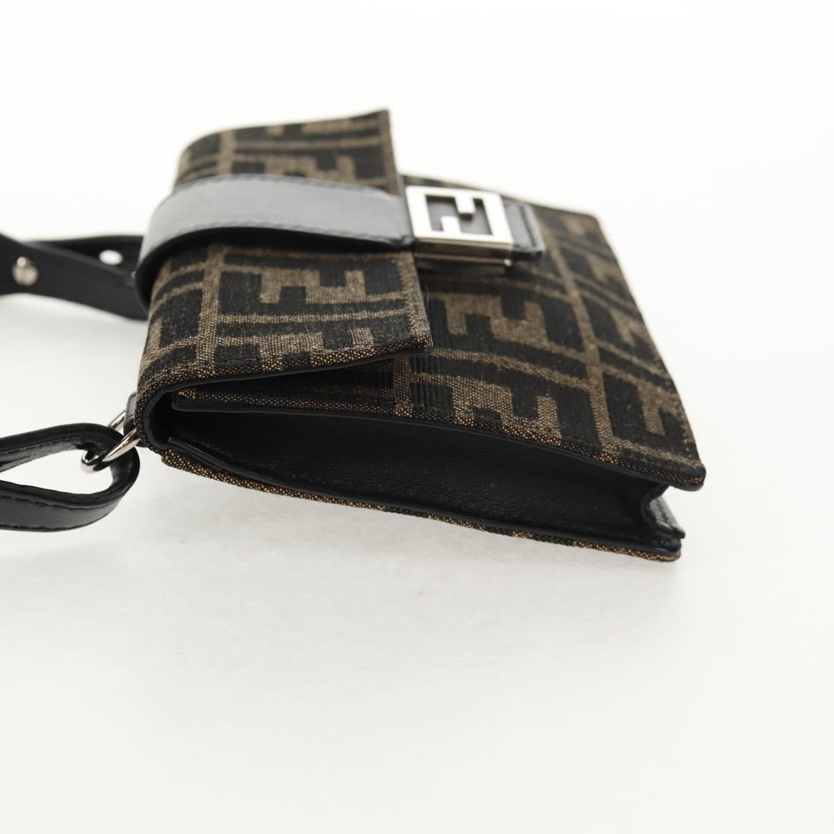 Fendi Baguette Convertible Belt Bag Zucca Canvas Black Canvas Bag