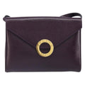 Celine Circle Logo Shoulder Bag Leather Purple Leather Shoulder Bag Bag