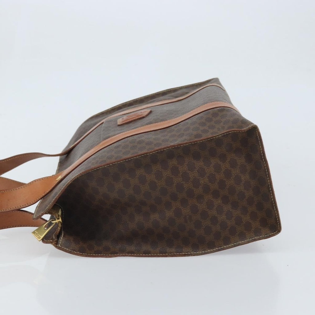 Celine Vintage Macadam Handbag Canvas And Leather Brown Canvas Tote Bag Bag