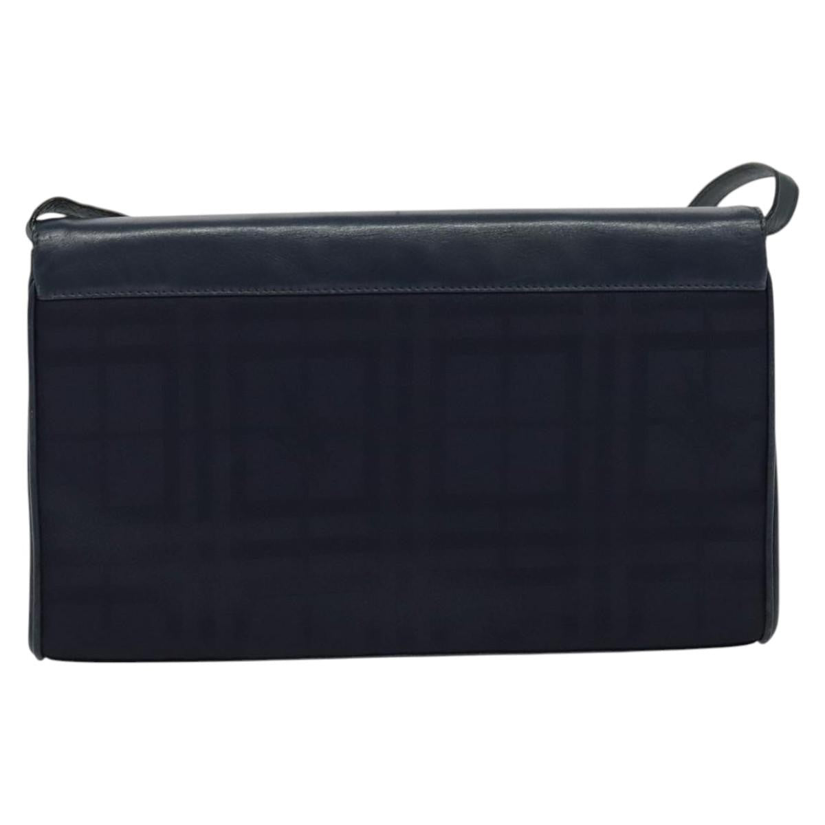 Burberry Flap Shoulder Bag Canvas Navy Canvas Shoulder Bag